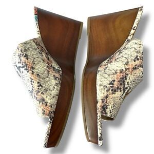 Jessica Simpson Sheyna Snake Print Wedge Slip On Sandals Size 9.5